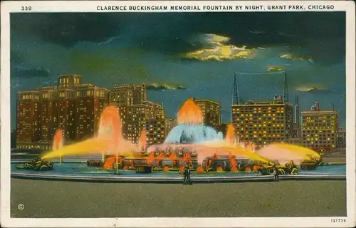 Chicago Stadtteilansicht CLARENCE BUCKINGHAM MEMORIAL FOUNTAIN GRANT PARK 1929