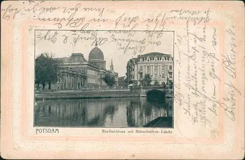 Ansichtskarte Potsdam Stadtschloß 1903  WERBEN Spreewald (mit Ankunftsstempel)