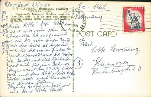 Cleveland Aerial View Municipal Stadium, Luftaufnahme Stadion 1966