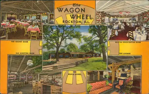 Postcard Rockton THE WAGON WHEEL (Restaurant) Mehrbildkarte 1961