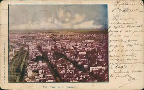 Postcard Portland Panorama Panoramic City View 1906