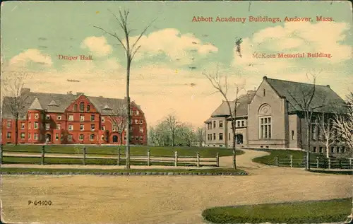 Andover Abbott Academy Buildings, Draper Hall, McKeen Memorial Building 1922