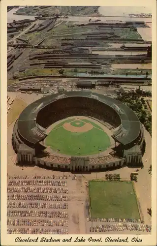 Cleveland Luftaufnahme Luftbild MUNICIPAL STADIUM Aerial View 1960