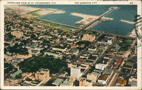 Postcard St. Petersburg(USA) Aerial View (Luftaufnahme Luftbild) 1920