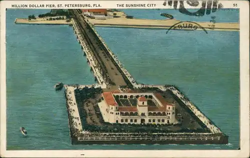 St. Petersburg(USA) MILLION DOLLAR PIER Aerial View (Luftaufnahme Luftbild) 1920