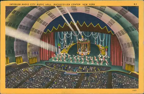 New York City INTERIOR RADIO CITY MUSIC HALL. ROCKEFELLER CENTER NEW YORK 1952