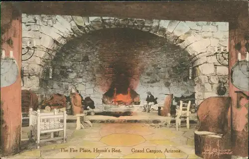 Grand Canyon - USA The Fire Place, Hermit's Rest. Grand Canyon, Arizona. 1915