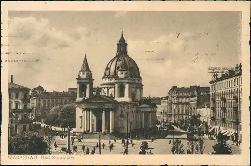 Postcard Warschau Warszawa Dreikreuzplatz 1942