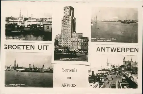 Antwerpen Anvers Mehrbildkarte mit Hafen und Stadtteilansichten 1940