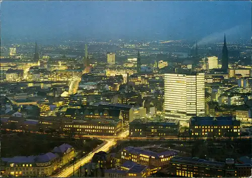 Ansichtskarte Hamburg Blick vom Heinrich-Hertz-Turm auf die Innenstadt 1980