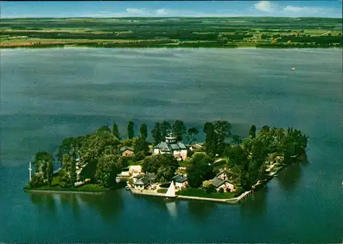 .Niedersachsen STEINHUDER MEER Insel Wilhelmstein  Flugzeug aus, Luftbild 1970
