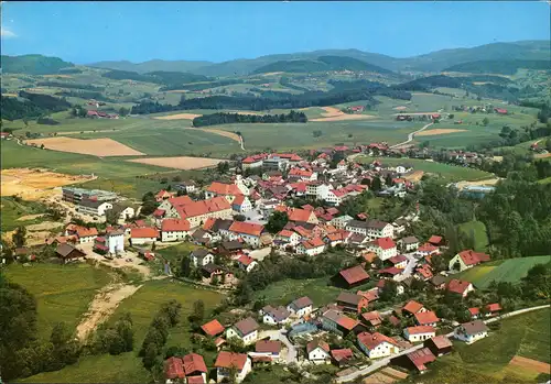 Ansichtskarte Schwarzach Luftaufnahme, Ort im Bayr. Wald 1980