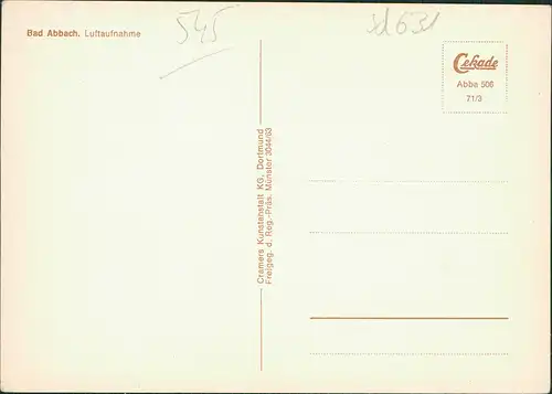 Ansichtskarte Bad Abbach Luftbild Luftaufnahme 1971