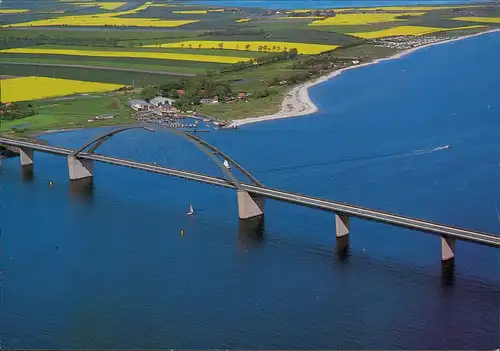 Fehmarn (Insel) Fehmarnsund-Brücke vom Flugzeug aus, Luftaufnahme 1980