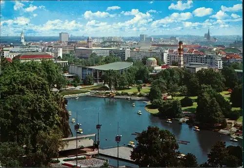 Karlsruhe Panorama-Ansicht Blick über den S Schwarzwaldhalle und City 1975