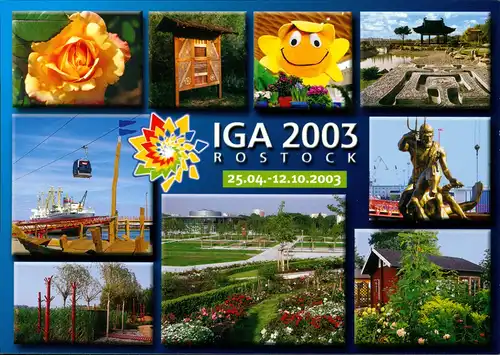 Ansichtskarte Rostock IGA Mehrbildkarte 2003