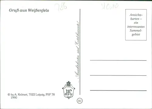 Ansichtskarte Weißenfels Mehrbildkarte mit Ortsansichten Jüdenstraße 1990