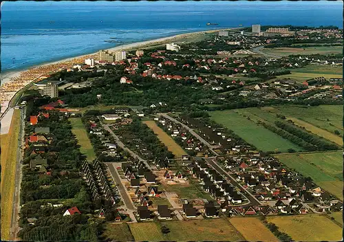 Cuxhaven Gebiet am Dünenweg Luftaufnahme Nordseeheilbad Duhnen 1978