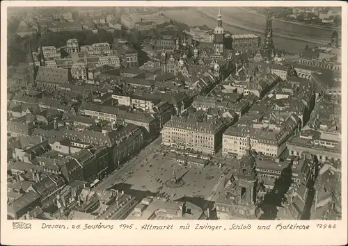 Dresden Luftbild mit Altmarkt vor der Zerstörung 1967 Walter Hahn:12985