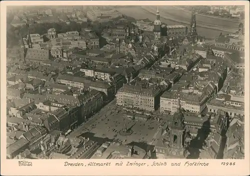 Dresden Luftbild mit Altmarkt vor der Zerstörung 1956 Walter Hahn:12985