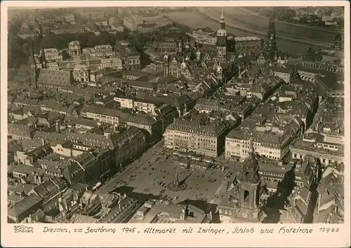 Dresden Luftbild mit Altmarkt vor der Zerstörung 1962 Walter Hahn:12985