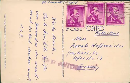 Postcard Hopkinsville Kentucky MB Fort Cambell 1938