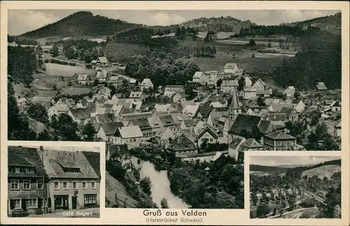 Ansichtskarte Velden (Pegnitz) 3 Bild mit Cafe Conditorei Georg Begert 1940