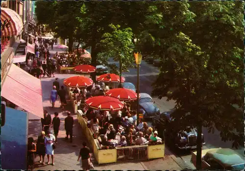 Ansichtskarte Düsseldorf Königsallee Straßen Cafes 1965