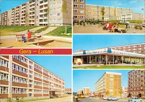 Lusan-Gera Birkenstraße, Oberschule, Straße der Bauarbeiter, Kaufhalle  1982