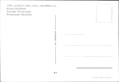 Postales Marbella Paseo Marítimo Seaside Promenade Strand 1980