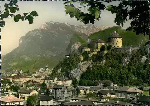 Ansichtskarte Kufstein Festung Geroldseck mit Kaisergebirge 1950