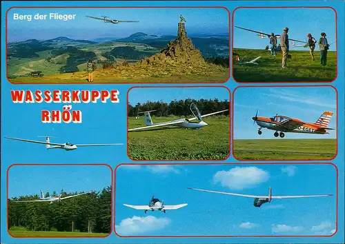 Gersfeld (Rhön) Wasserkuppe Berg der Segelflieger Segelflug Flugzeuge 1980