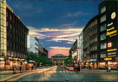Ansichtskarte Hannover Bahnhofstraße mit Hauptbahnhof, Geschäfte 1960