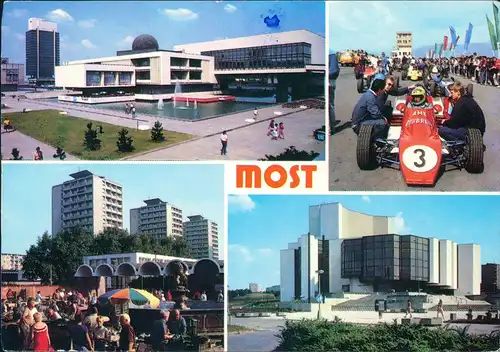 Postcard Brüx Most Mehrbildkarte u.a. Autodrom Rennstrecke 1980