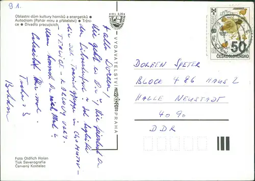 Postcard Brüx Most Mehrbildkarte u.a. Autodrom Rennstrecke 1980