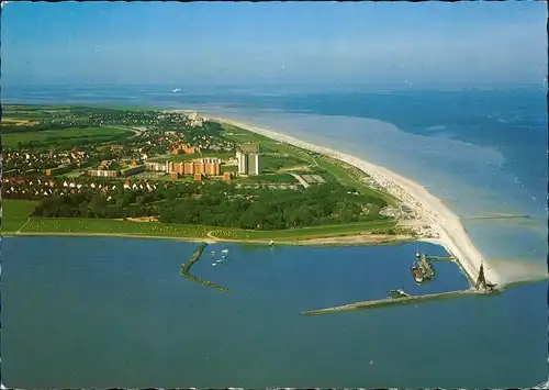 Döse-Cuxhaven Luftbild Luftaufnahme von Osten Strand Kugelbake Nordsee 1986