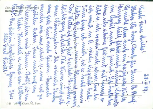 Bern (Schweiz) Berne Luftbild Stadt Schweiz vom Flugzeug aus 1989