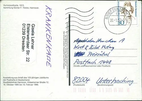 Ansichtskarte  Künstlerkarte: Die Fromme Helene Ausstellung Hannover 1997