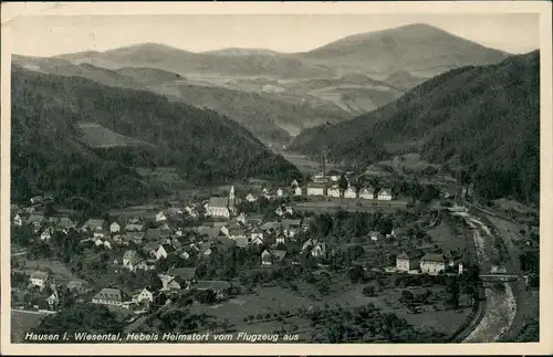 Ansichtskarte Hausen im Wiesental Luftbild Fliegeraufnahme 1936