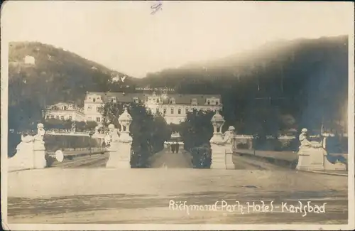 Postcard Karlsbad Karlovy Vary Richmond Park Hotel-Karlsbad 1925