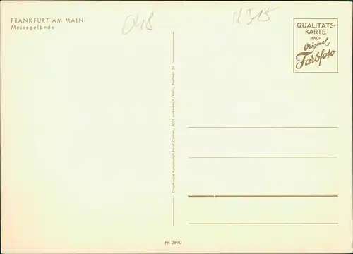 Ansichtskarte Frankfurt am Main Festhalle Messegelände 1960