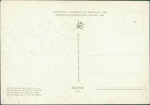 Brüssel Bruxelles Le Pavillon des Etats-Unis Exposition de Bruxelles 1958
