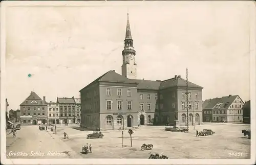 Postcard Grottkau Grodków Ring und Rathaus - Fotokarte 1941