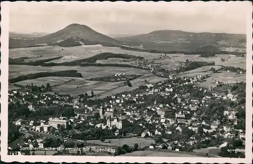 Postcard Böhmisch Kamnitz Česká Kamenice Totale mit Rosenberg 1938