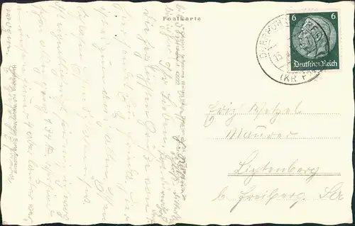 Ansichtskarte Dürrröhrsdorf-Dittersbach Schloß 1941 Walter Hahn:4999