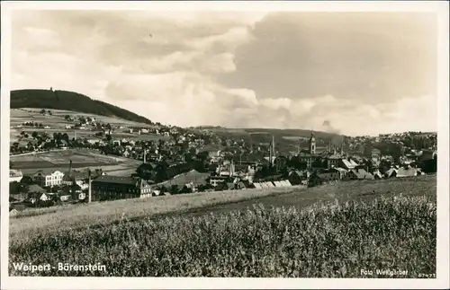Postcard Weipert Vejprty Bärenstein - Stadt, Fabrikanlagen 1934