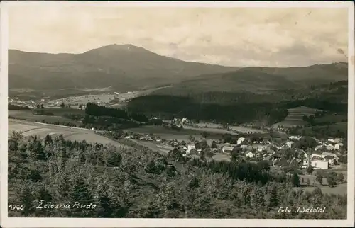 Postcard Markt Eisenstein Železná Ruda Stadtpartie 1932