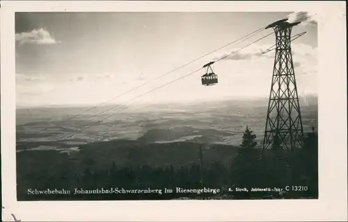 Postcard Johannisbad Janské Lázně Schwebebahn Schwarzenberg 1931