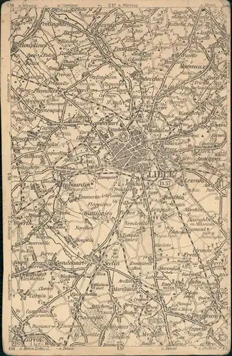 CPA Lille Landkarten Ak Maßstab 1:200000 1922