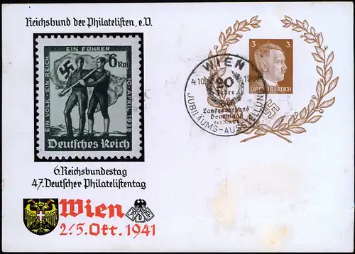 Militär/Propaganda Reichsbund der Philatelisten, e.V. Wien. 1941